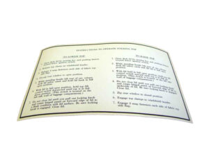 DDF508 Decal, Convertible Top Instructions