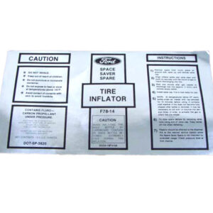 DDF529 Decal, Space Saver Inflator Bottle