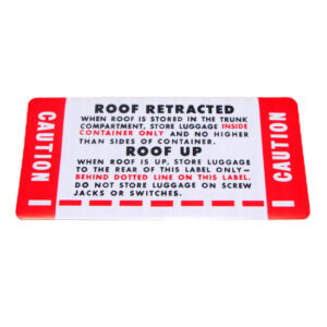 DDF535 Decal, Retractable Stowage Box Instructions