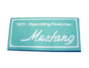 DLT130 Owners Manual 1971 Mustang